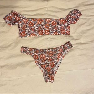 Floral Off Shoulder Swim Suit